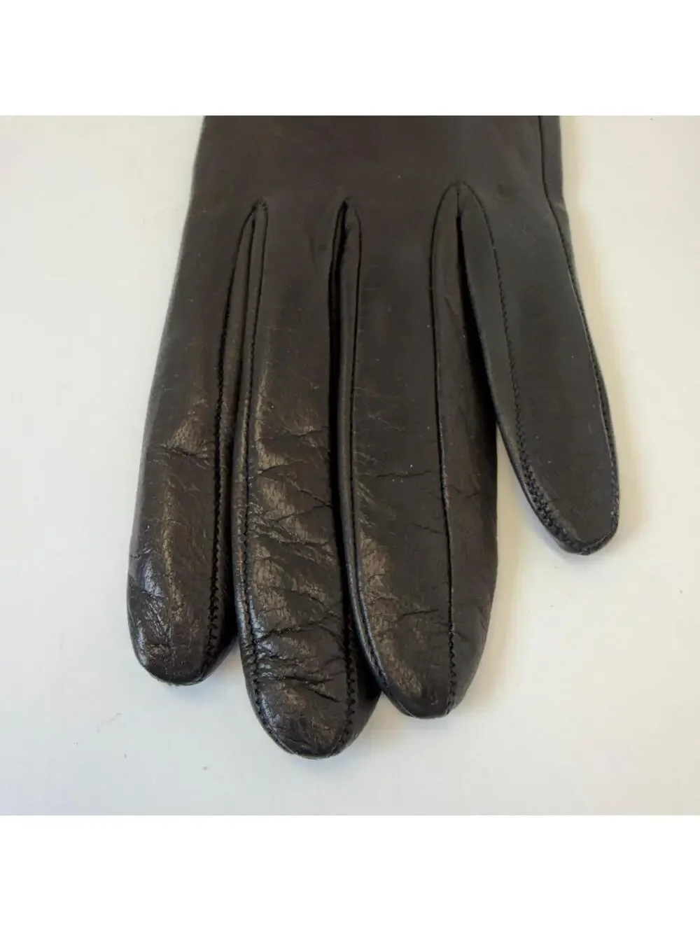 Harrods Black Leather‎ Gloves 6 1/2 Cashmere Lining Made in Italy